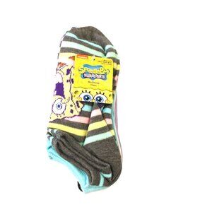 Spongebob Ladies No Show Socks Size 9-11 Set of 5 Patrick Gary Pastels